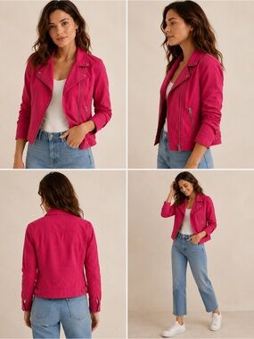 Banana Republic Pink Moto Jacket Size M